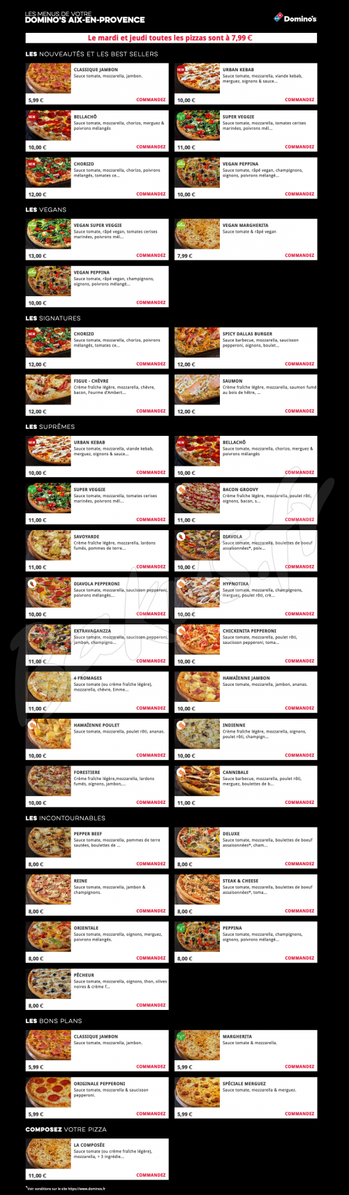Domino's Pizza Aix En Provence (13090) Menu & Prix Domino's Pizza