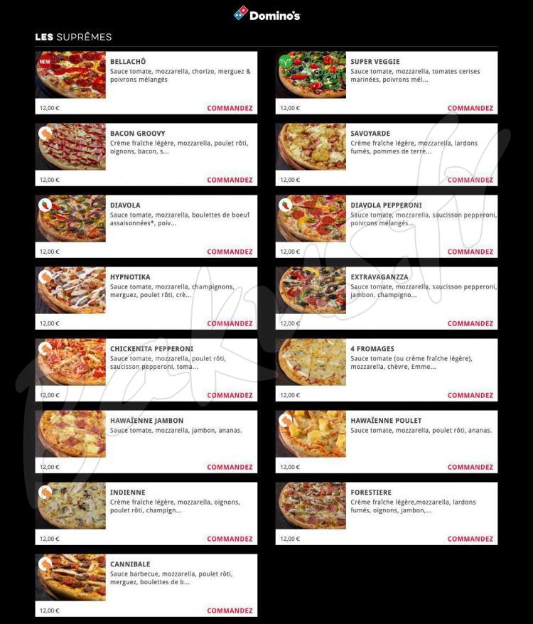 Domino's Pizza Châteauroux (36000) : Menu & Prix Domino's Pizza - Bakus.fr