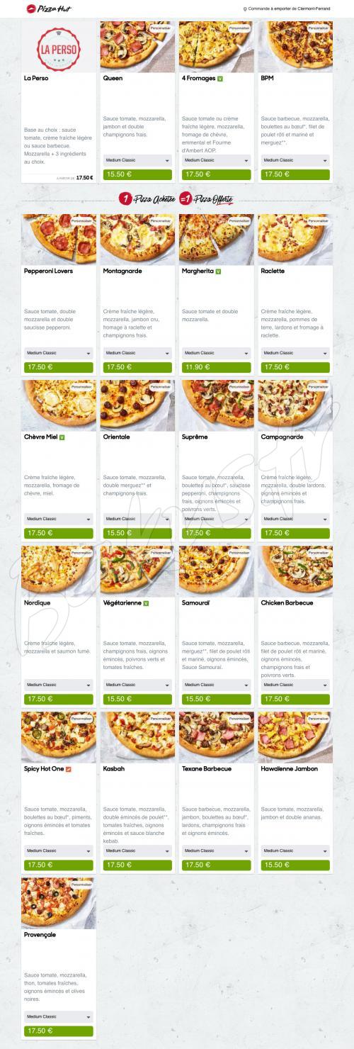 Pizza Hut Clermontferrand (63000) Pizzeria à Clermontferrand par