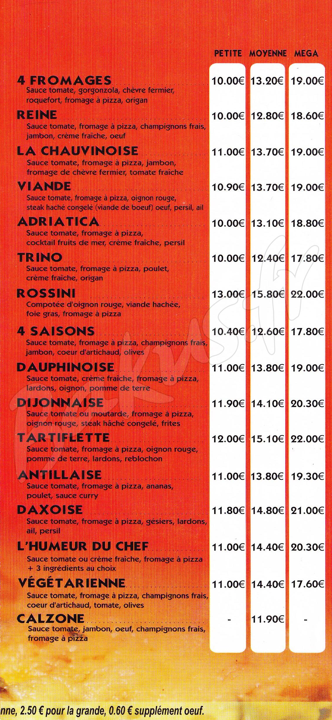 Pizza du square Chauvigny (86300) : Menu & Prix Pizza du square - Bakus.fr